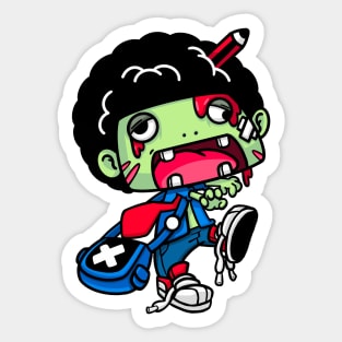 Afro Zombie (Front Design) | Halloween Sticker